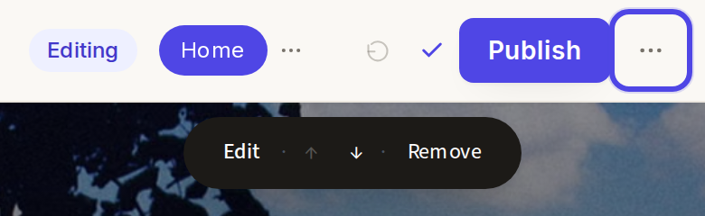 On a phone, the top bar with the ⋯ menu