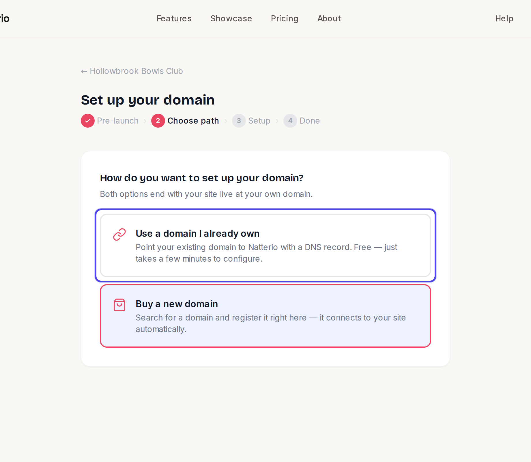 Choosing between using your own domain and buying one