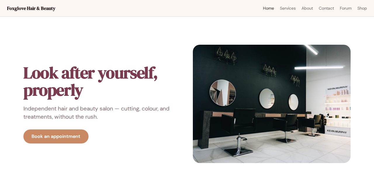 Foxglove Hair & Beauty — built with Natterio
