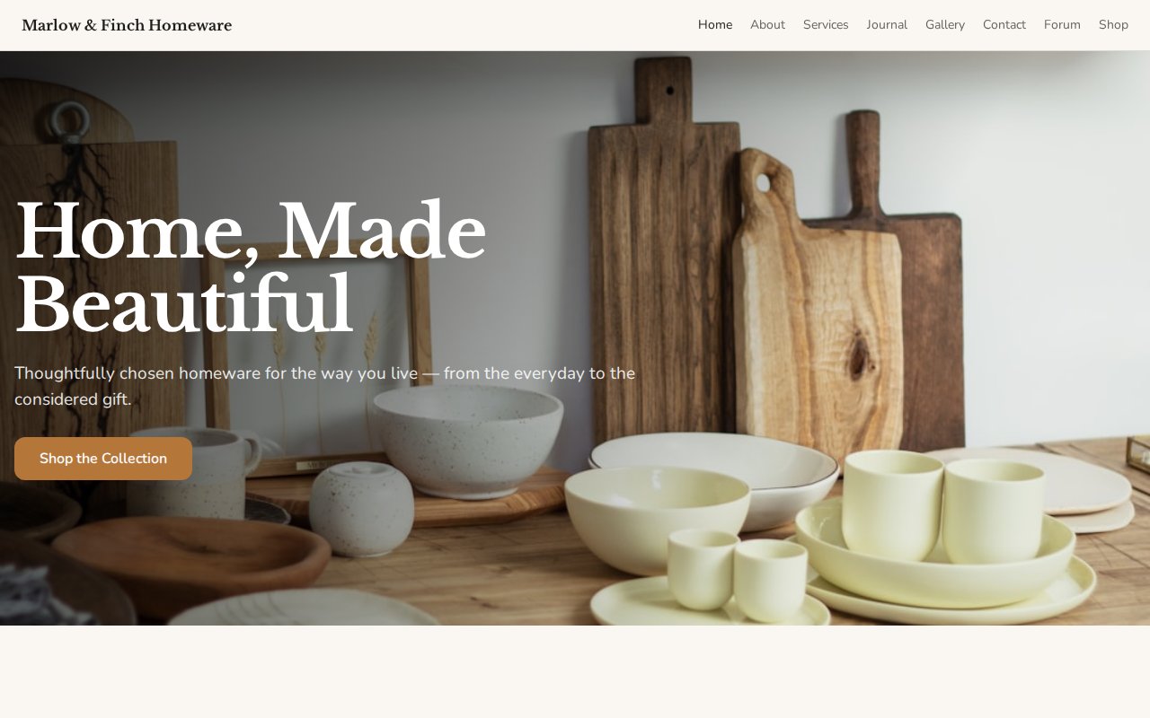 Marlow & Finch Homeware — built with Natterio