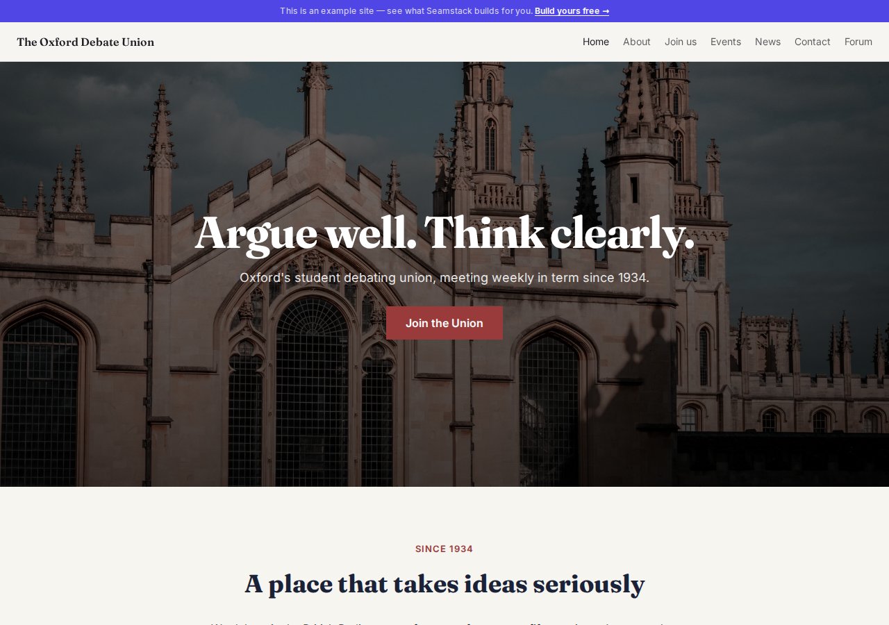 The Oxford Debate Union — built with Natterio